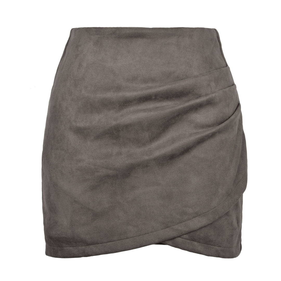 Damen High-Waist Wickelrock aus samtigem Mikrofaser – Rosévia