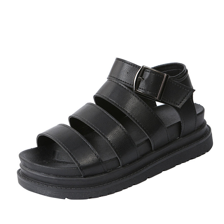 Damen  komfortable Gladiator‑Sandale mit extra gedämpftem Komfortfußbett, vier breiten Riemen und verstellbarer Metallschnalle Echo Archiv