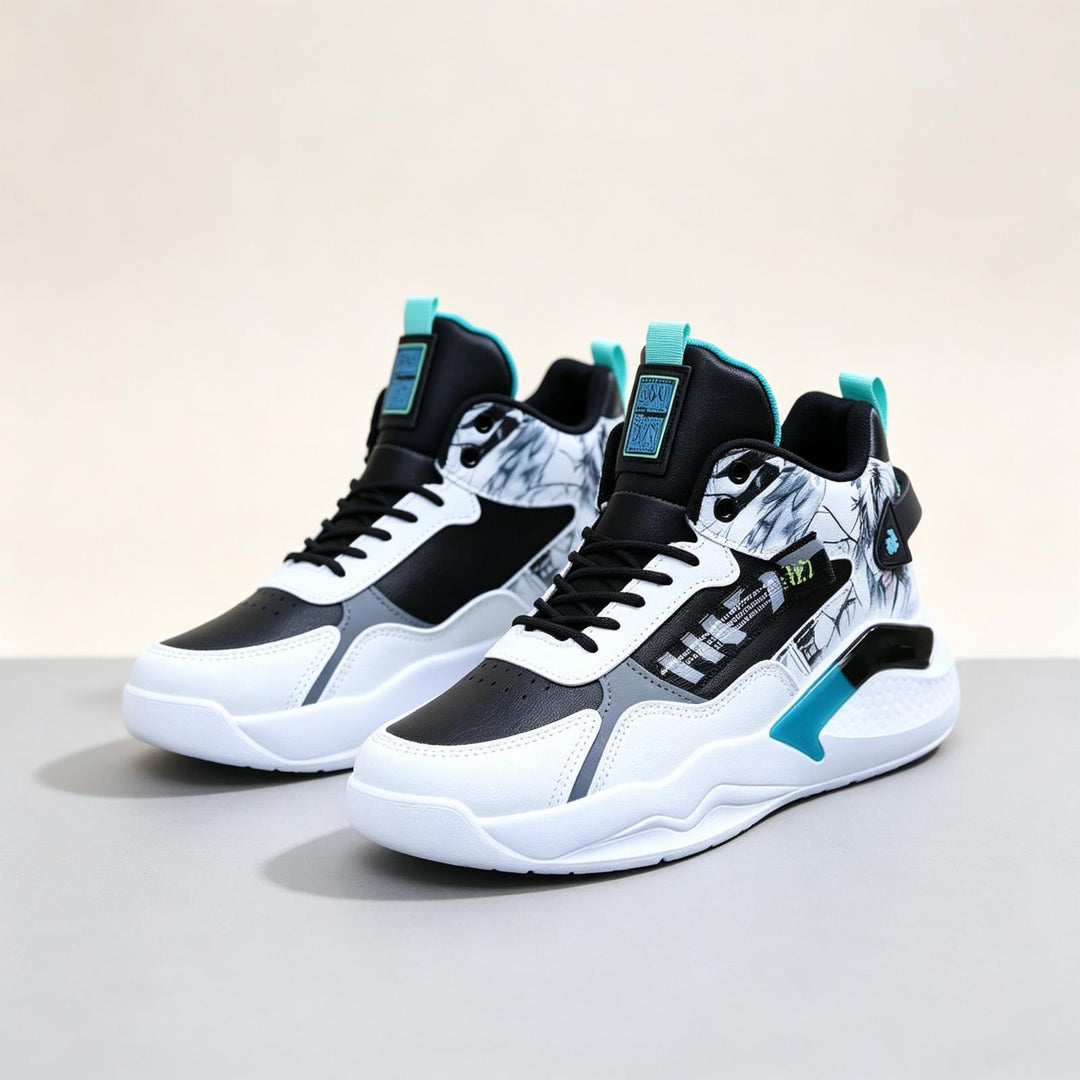 Herren Sportliche High-Top Sneakers mit detailliertem Grafikdesign Echoarchiv