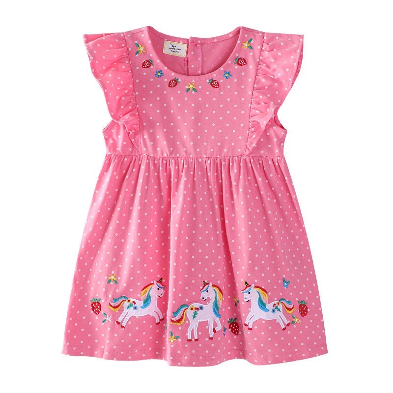 Mädchen Freizeitkleid mit zauberhaften Katzenmotiven Echo Archiv