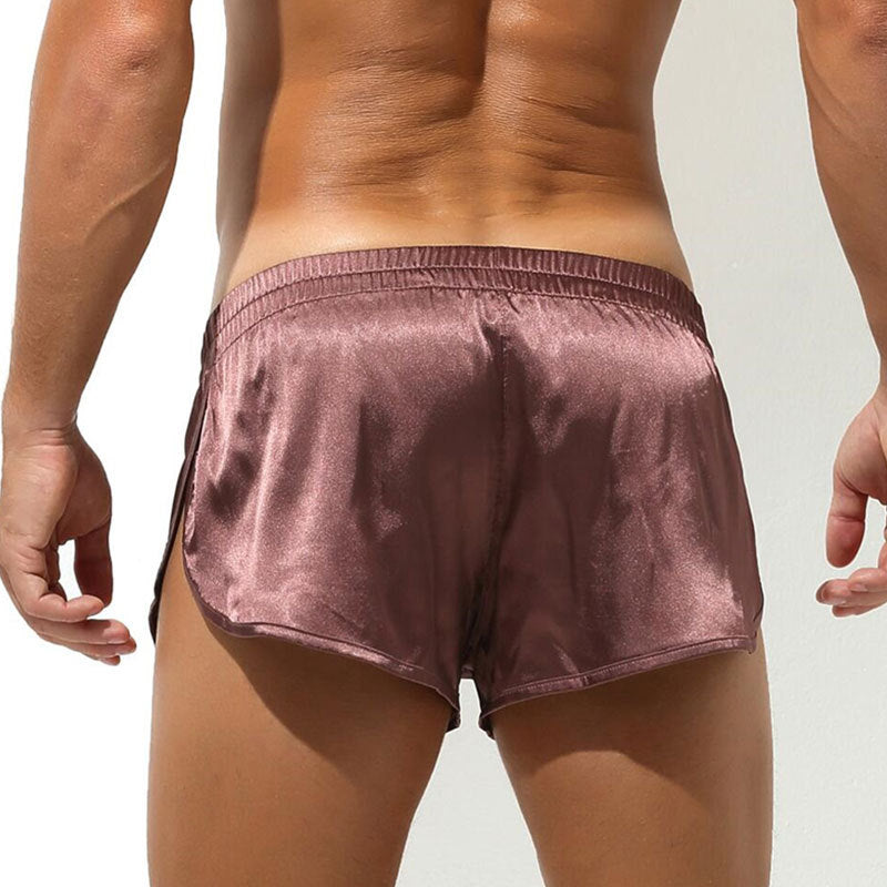 Herren nan kurze Satin-Schlafshorts mit elastischem Bund und seitlichem Schlitz Echo Archiv