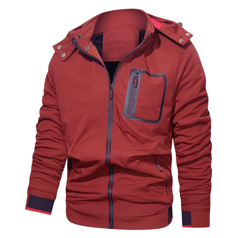 Herren Softshell-Hoodiejacke mit wasserdichten Reißverschlusstaschen und fleecegefüttertem Kragen Echoarchiv