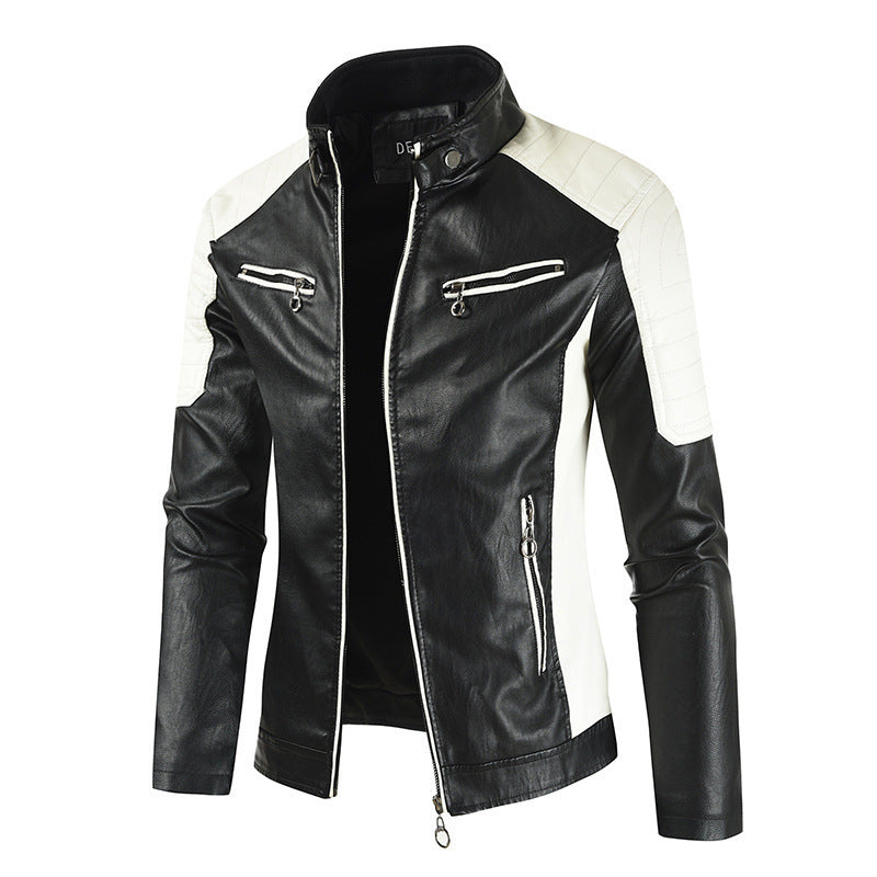 Herren Modische Bikerjacke mit Lederapplikationen Echo Archiv