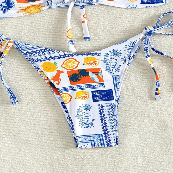 Damen Bandeau-Bikini mit verspieltem Muster Echo Archiv