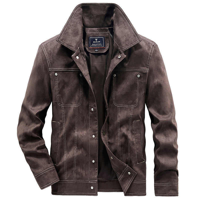 Herren Jeansjacke im Worker-Truckerstil mit markanten Kontraststeppungen Echoarchiv