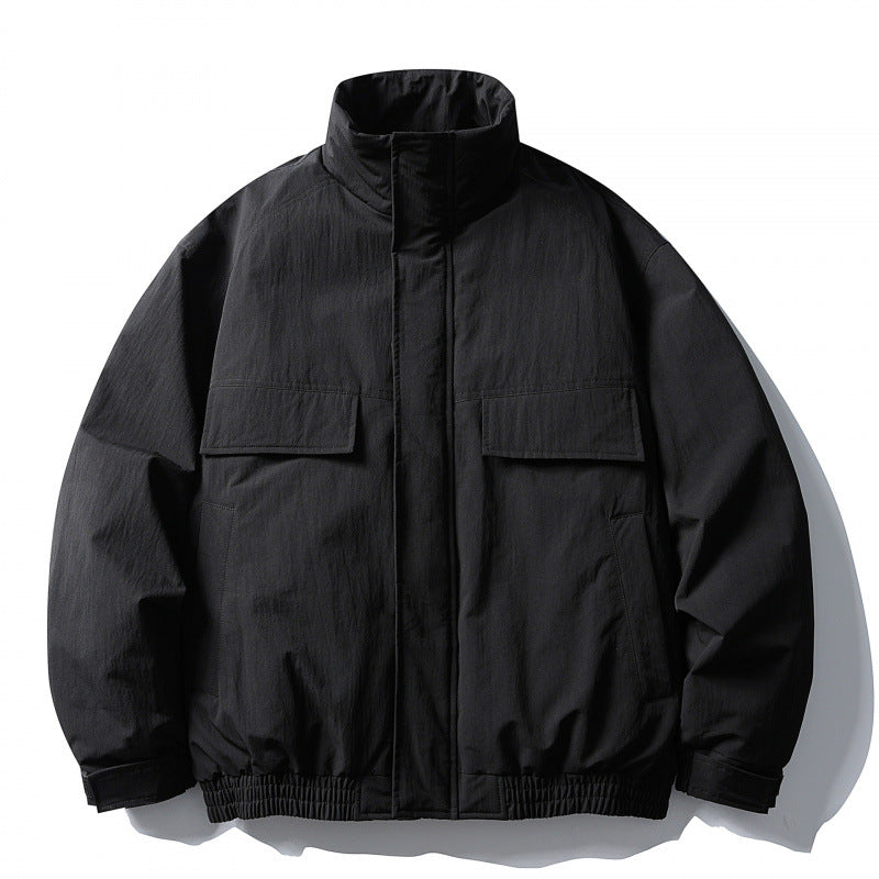 Herren Boxy-Fieldjacke mit hohem Stehkragen, wattierter Innenlage und aufgesetzten Pattentaschen Echo Archiv