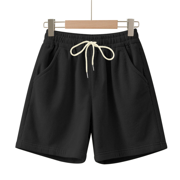 Herren nan gerippte Jersey-Shorts mit elastischem Bund, dekorativem Kordelzug und seitlichen Eingrifftaschen Echo Archiv
