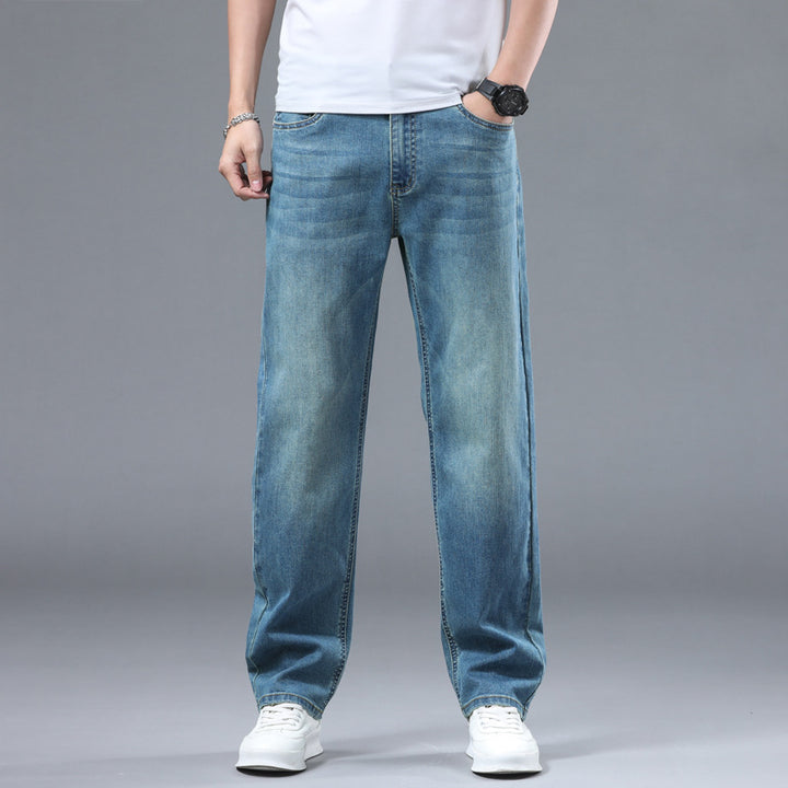 Herren Extraweite Denim-Baggy-Jeans mit geradem Bein & soften Waschungen Echoarchiv