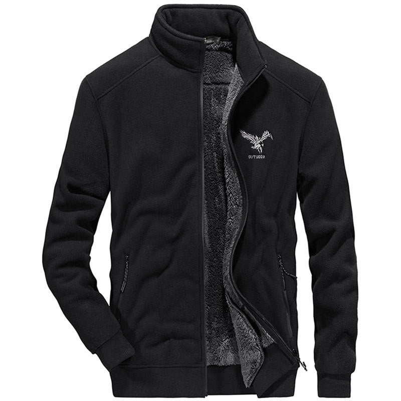 Herren kuschelige Fleecejacke mit hohem Kragen Echoarchiv