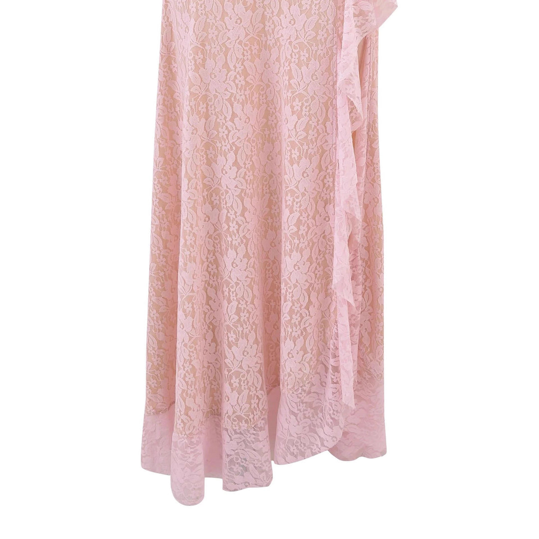 Damen Maxikleid mit tiefem V-Ausschnitt und raffinierten Spitzenakzenten Echo Archiv