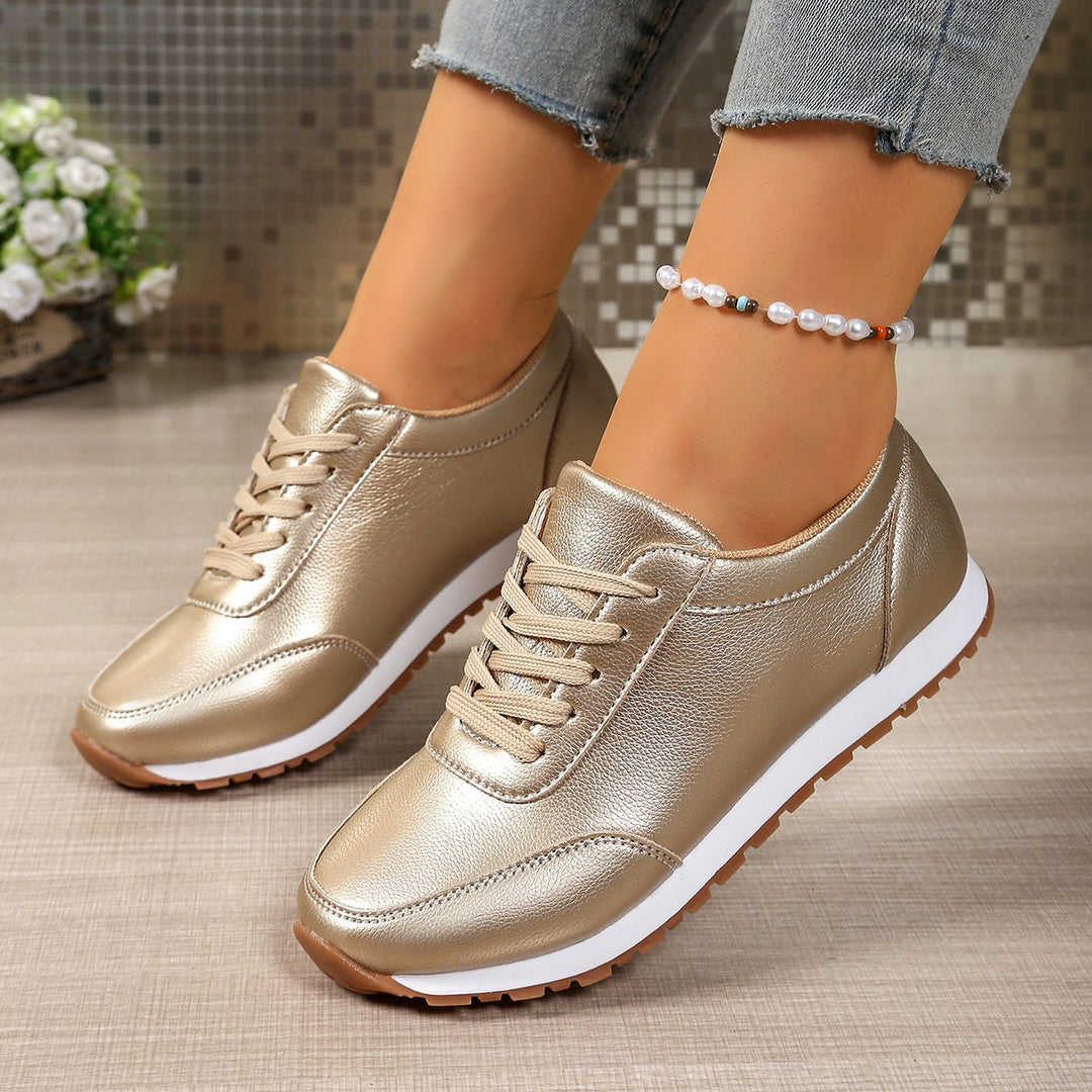 Damen modischer Metallic-Sneaker mit dämpfender Leichtsohle und rutschfester Profilgummisohle Echo Archiv
