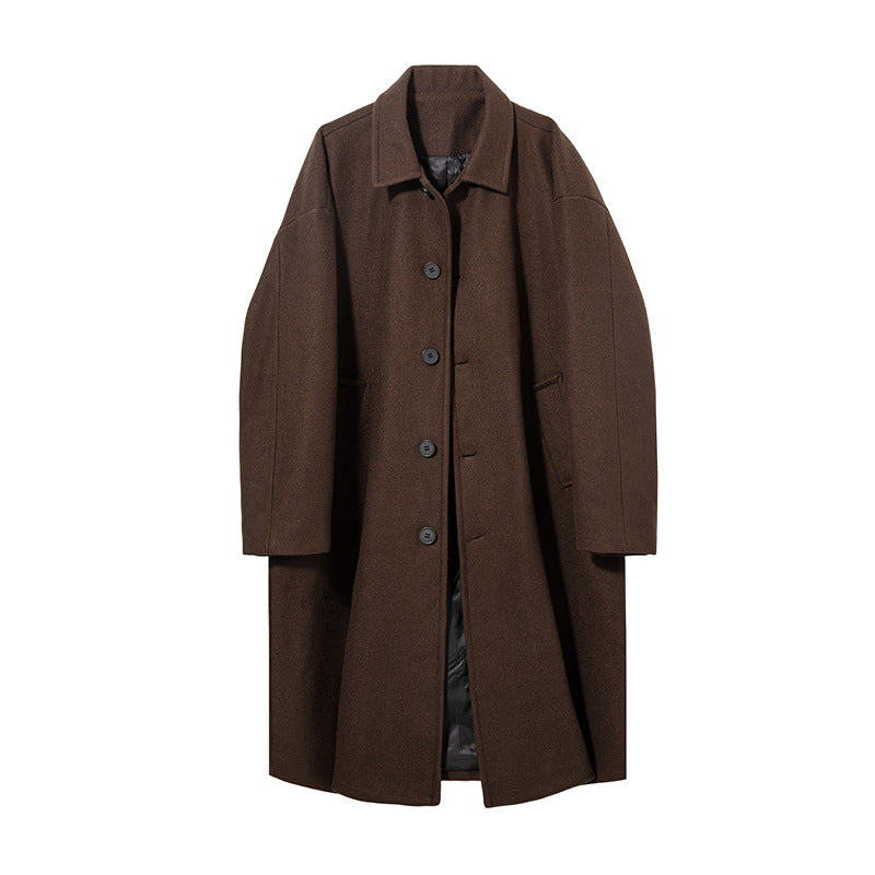 Herren Oversize Wollmantel mit kastigem Schnitt und klassischer Knopfleiste Echo Archiv