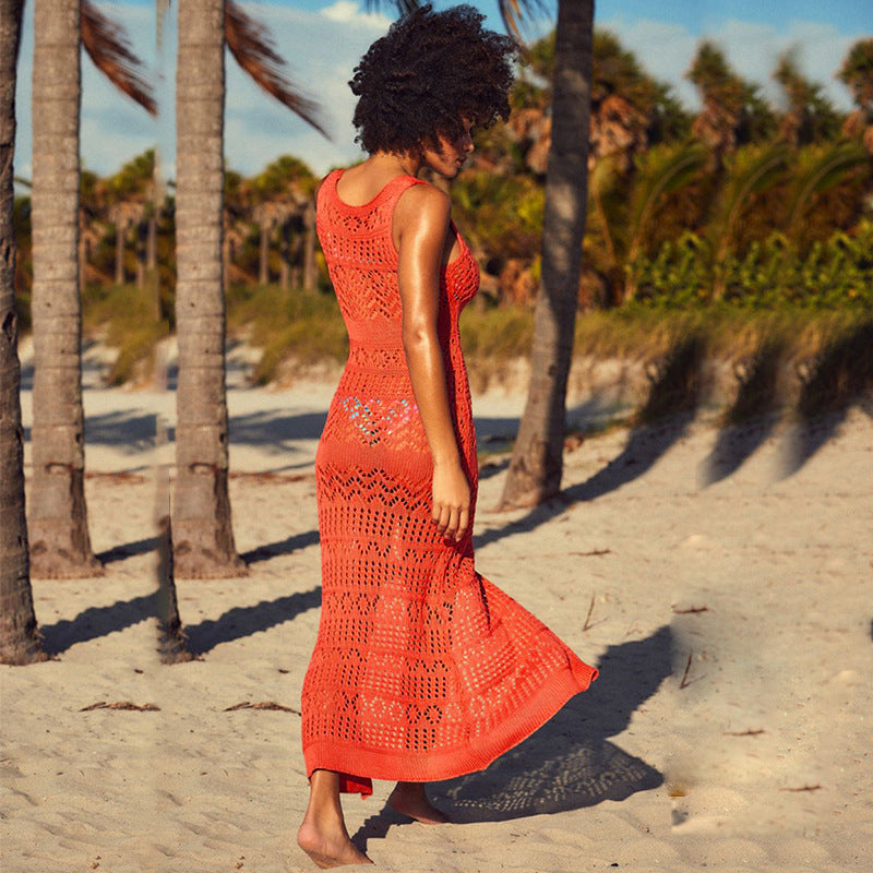 Damen Häkel-Strandkleid mit hohem Schlitz Echo Archiv