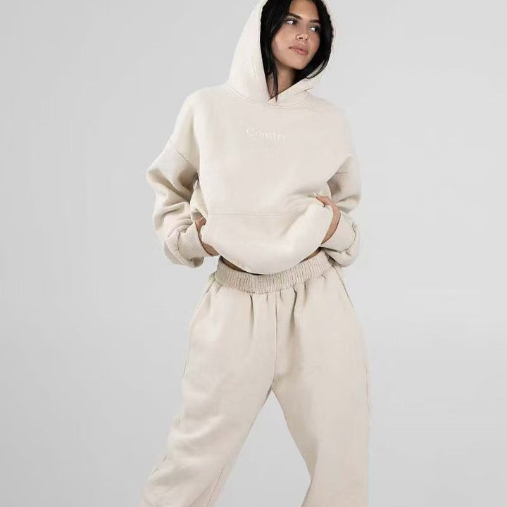 Damen nan extraweicher Oversize-Hoodie mit strukturierter Kängurutasche, überschnittener Schulter und angerauter Innenseite Echo Archiv