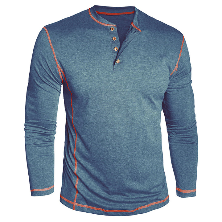 Herren Elegantes Langarmshirt mit Knopfleiste Echoarchiv