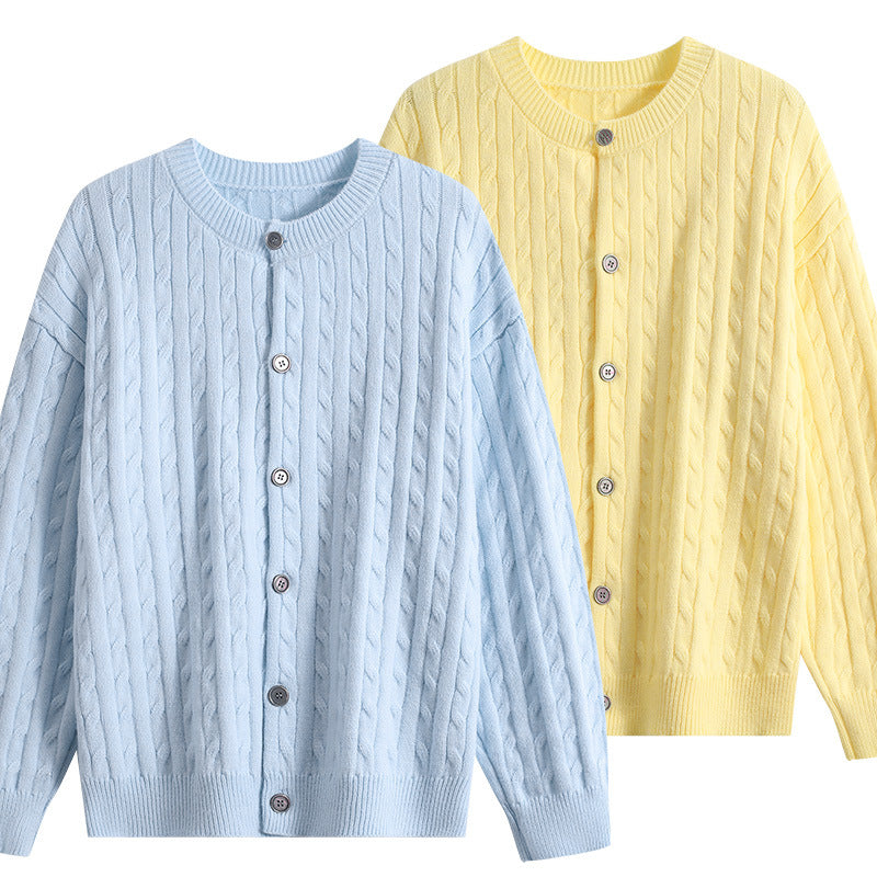 Damen Grobstrick-Cardigan mit Zopfmuster, Rundhalsausschnitt & durchgehender Knopfleiste Echoarchiv
