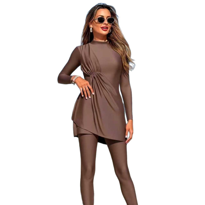 Damen Modischer Sportbadeanzug mit asymmetrischem Rock Echo Archiv