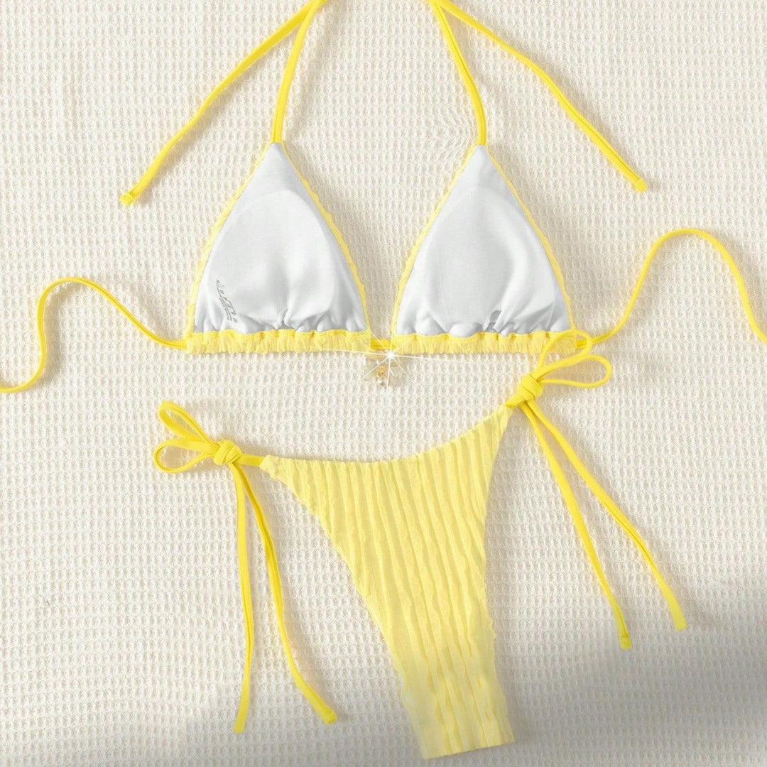Damen Triangel-Bikini mit strukturierter Rippoptik Echo Archiv