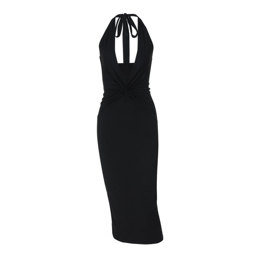 Damen figurbetontes Maxikleid mit tiefem Dekolleté und Rückenschnürung Echo Archiv