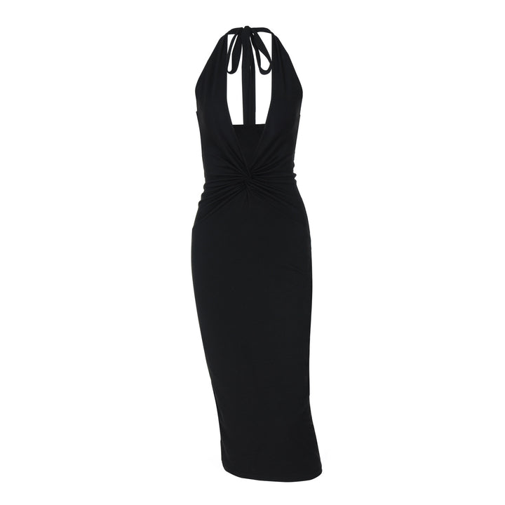 Damen figurbetontes Maxikleid mit tiefem Dekolleté und Rückenschnürung Echo Archiv