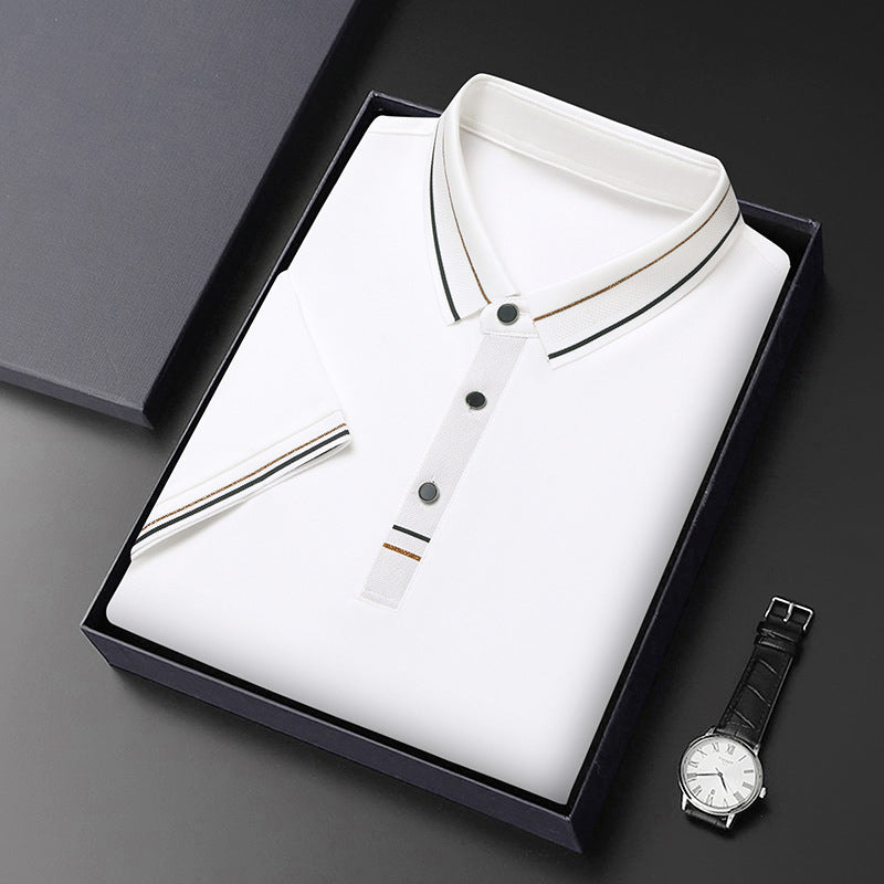 Herren modernes Polohemd mit strukturiertem Material und eleganten Akzenten Echoarchiv