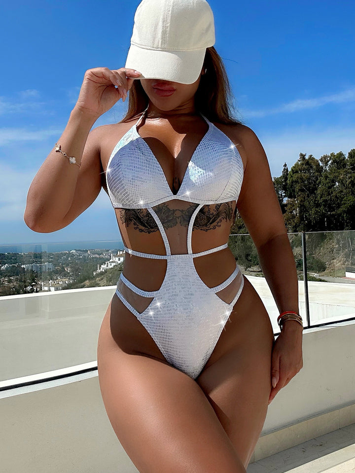 Damen Cut-Out Triangel-Bikini-Set mit transparenten Einsätzen Echo Archiv