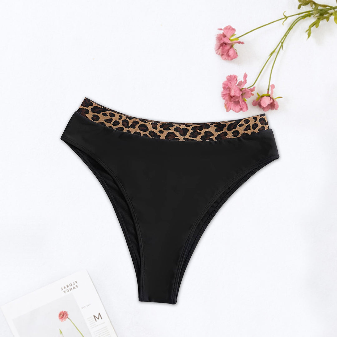 Damen Hochtailliertes Bikini-Unterteil mit modischem Leopardenmuster Echo Archiv