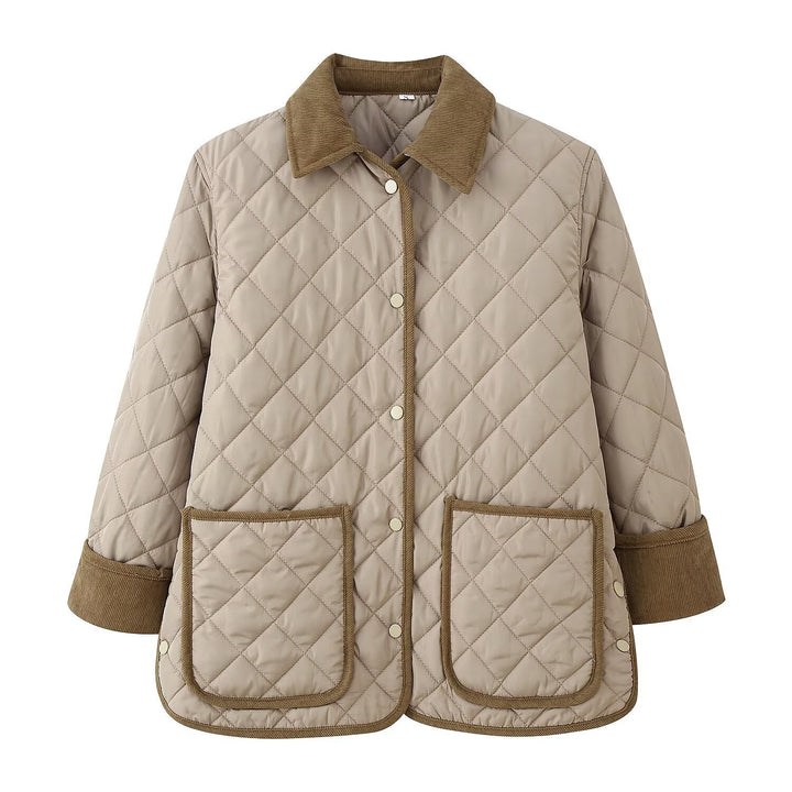 Damen Steppjacke mit Kordkragen, Pattentaschen und Druckknopfverschluss Echo Archiv