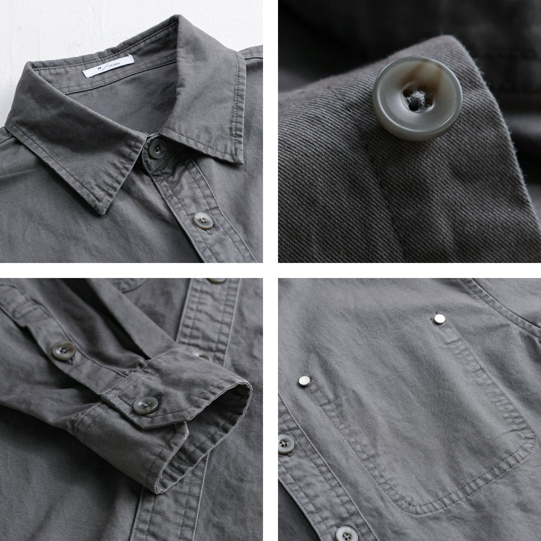 Herren Relaxed-Fit Baumwoll-Overshirt-Jacke mit Doppelbrusttaschen und Kentkragen Echoarchiv