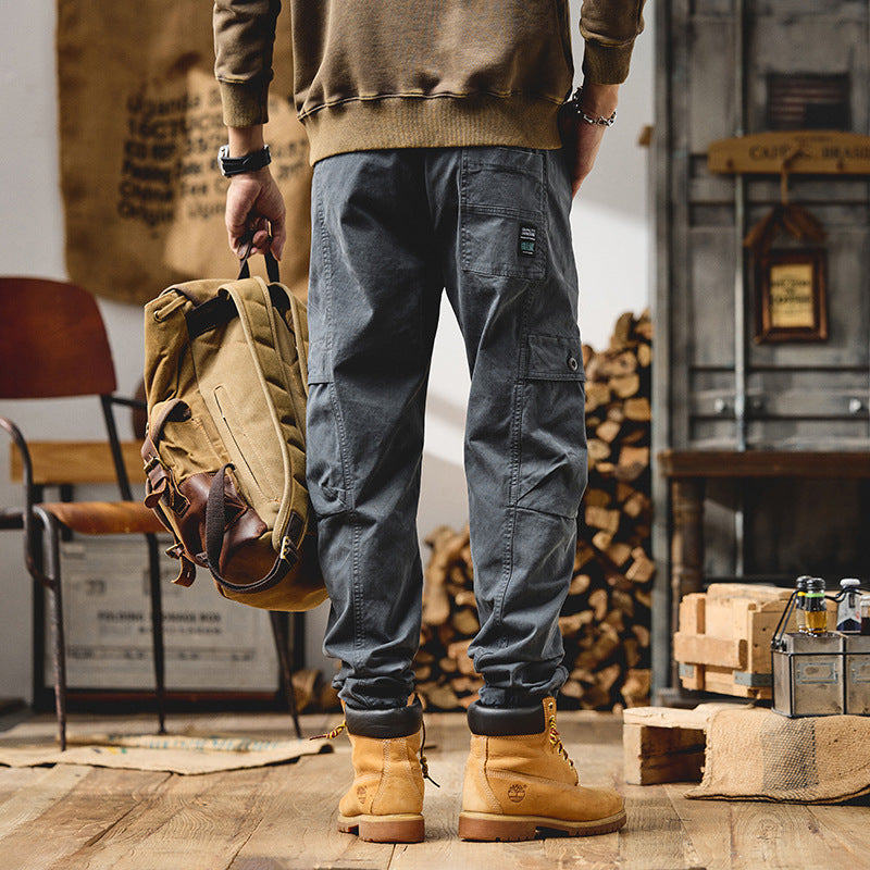 Herren Cargo-Joggerhose aus Baumwoll-Twill mit Kordelzug, Cargotaschen und elastischen Bündchen Echo Archiv