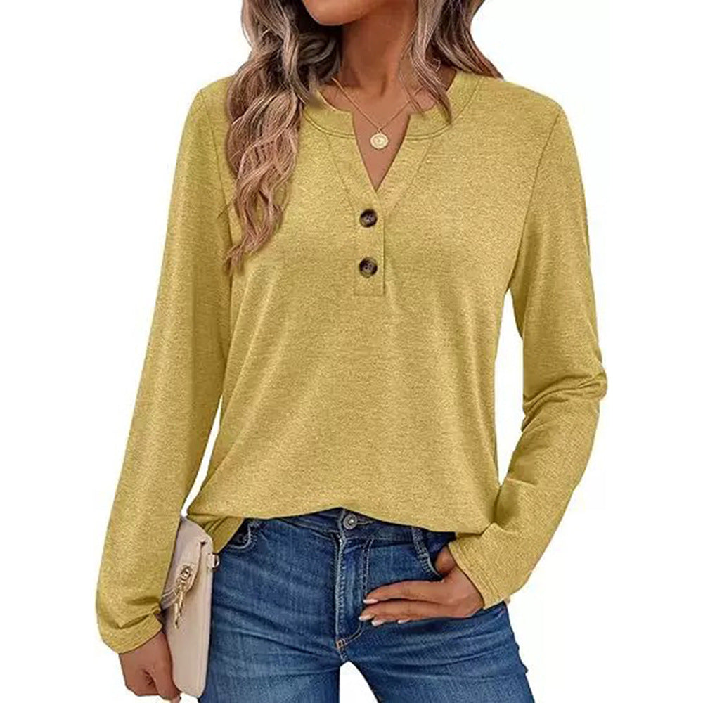 Damen Langarmshirt mit Knopfdetails Echoarchiv