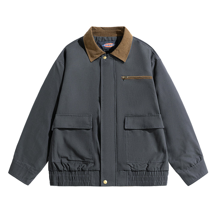 Herren Oversize-Utility-Fieldjacke mit Cordkragen, elastischem Saum & Pattentaschen Echoarchiv