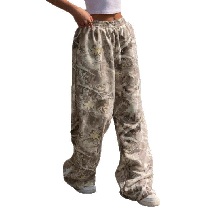 Damen nan weite Palazzo-Hose mit floralem Alloverprint und elastischem Bund Echo Archiv