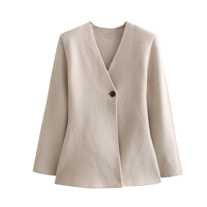 Damen Taillierter Peplum-Blazer-Mantel mit figurformender Silhouette und Ein-Knopf-Verschluss Echo Archiv