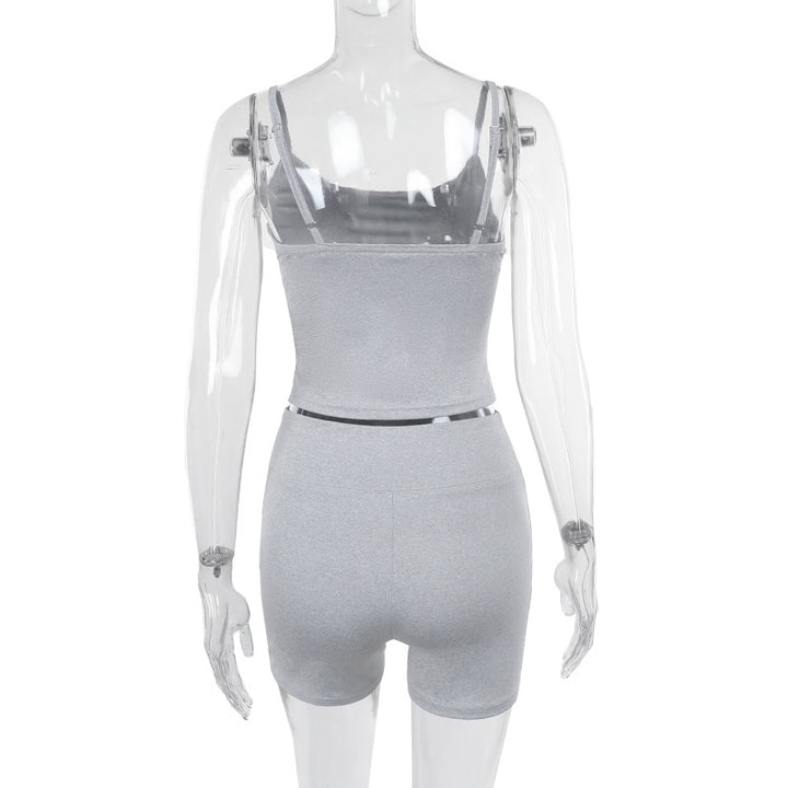 Damen sportliches Crop-Top und Shorts-Set Echo Archiv