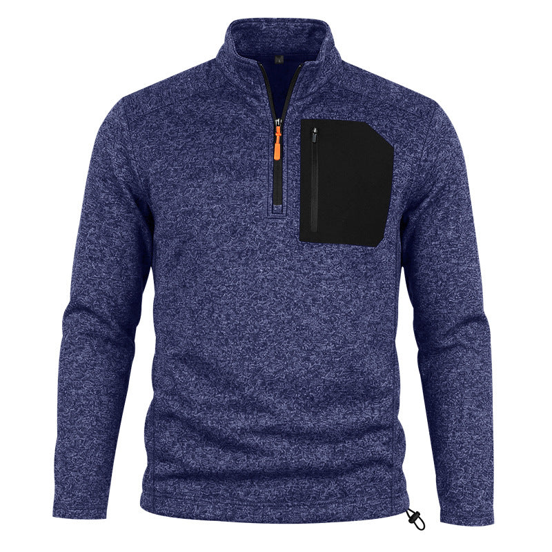 Herren Outdoor-Fleecepullover mit Halbzip und Brusttasche Echoarchiv