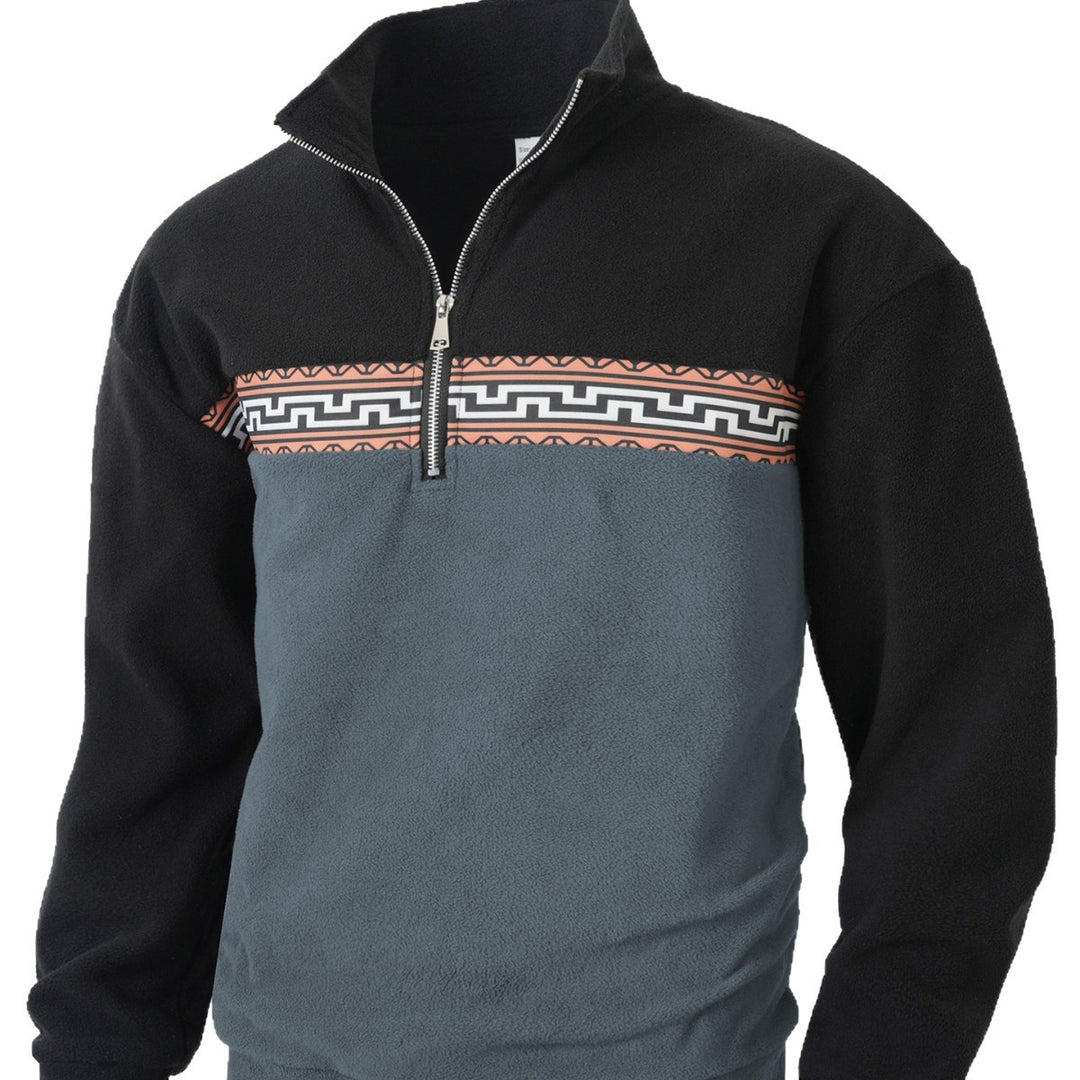 Herren Fleece-Pullover mit modernem Reißverschluss und kreativem Design Echoarchiv