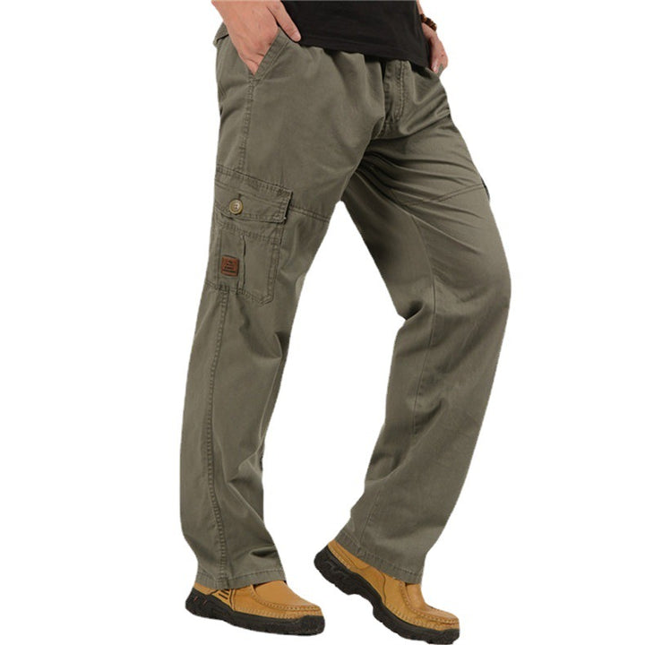 Herren Cargo-Hose mit elastischem Bund, geradem Bein und Mehrfach-Taschen – Bravaro
