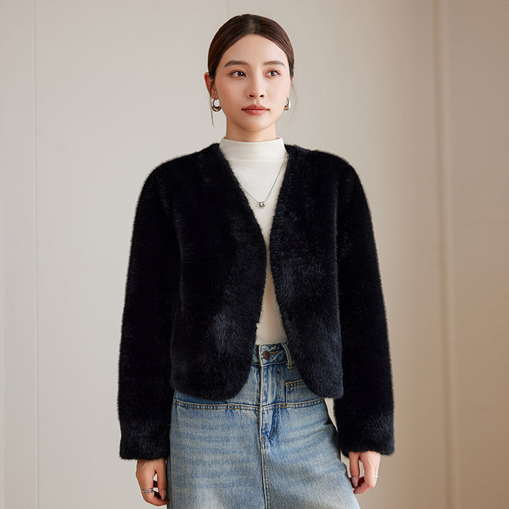 Damen Kuschelige Kurzjacke Echo Archiv