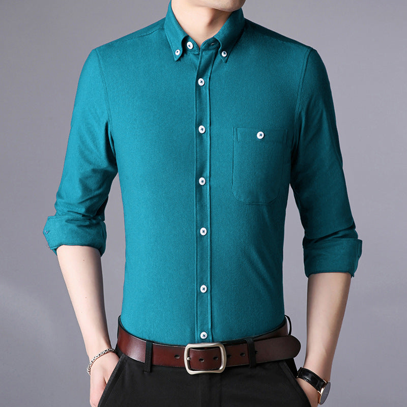 Herren Langarmhemd mit klassischem Button-Down-Kragen Echoarchiv