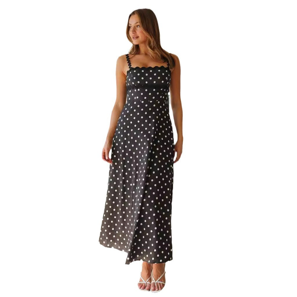 Damen Maxikleid mit Spitze und verspieltem Polka-Dot-Muster Echo Archiv