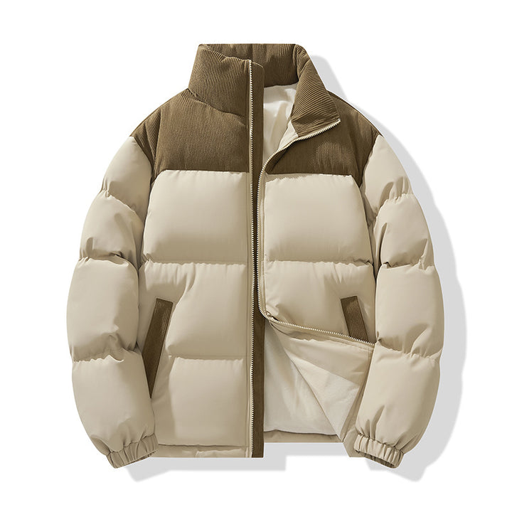 Herren gestepptes Puffer-Jacke mit Kordel-Schulterpaneel und hohem Stehkragen – Marzano