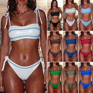 Damen Bandeau-Bikini mit eleganten Krawatten und zierlichem Design Echo Archiv