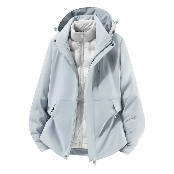 Herren Wasserfeste dreiteilige Winterjacke mit abnehmbarer Daunen-Innenjacke und Kapuze Echo Archiv