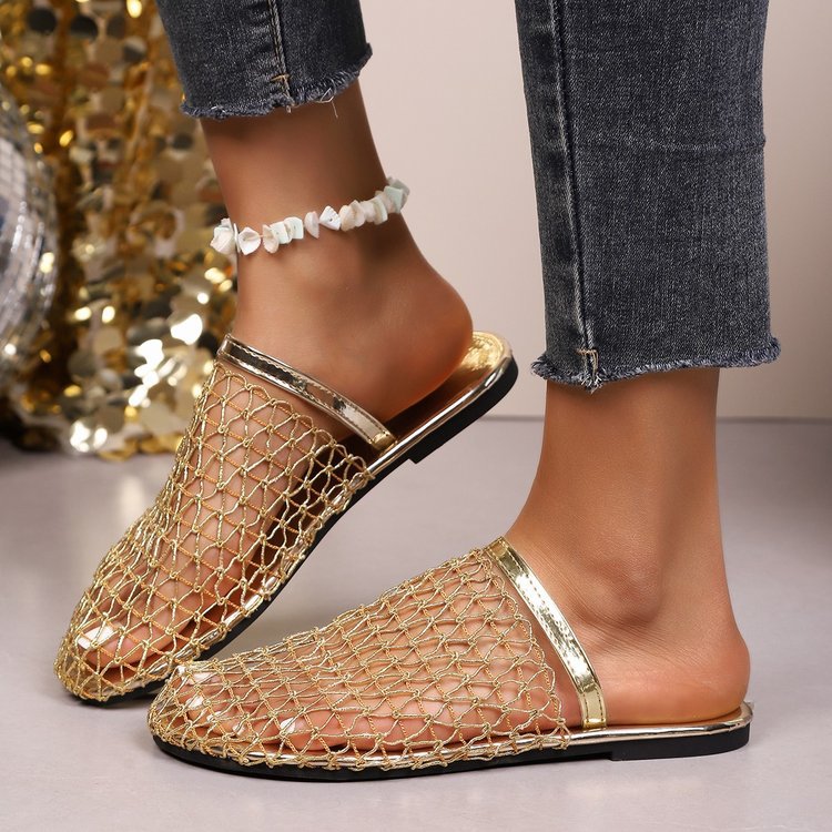 Damen  gewebte Netz-Mules mit Slip-On-Funktion, offener Ferse und flexiblem Leichtsohlen-Design Echo Archiv