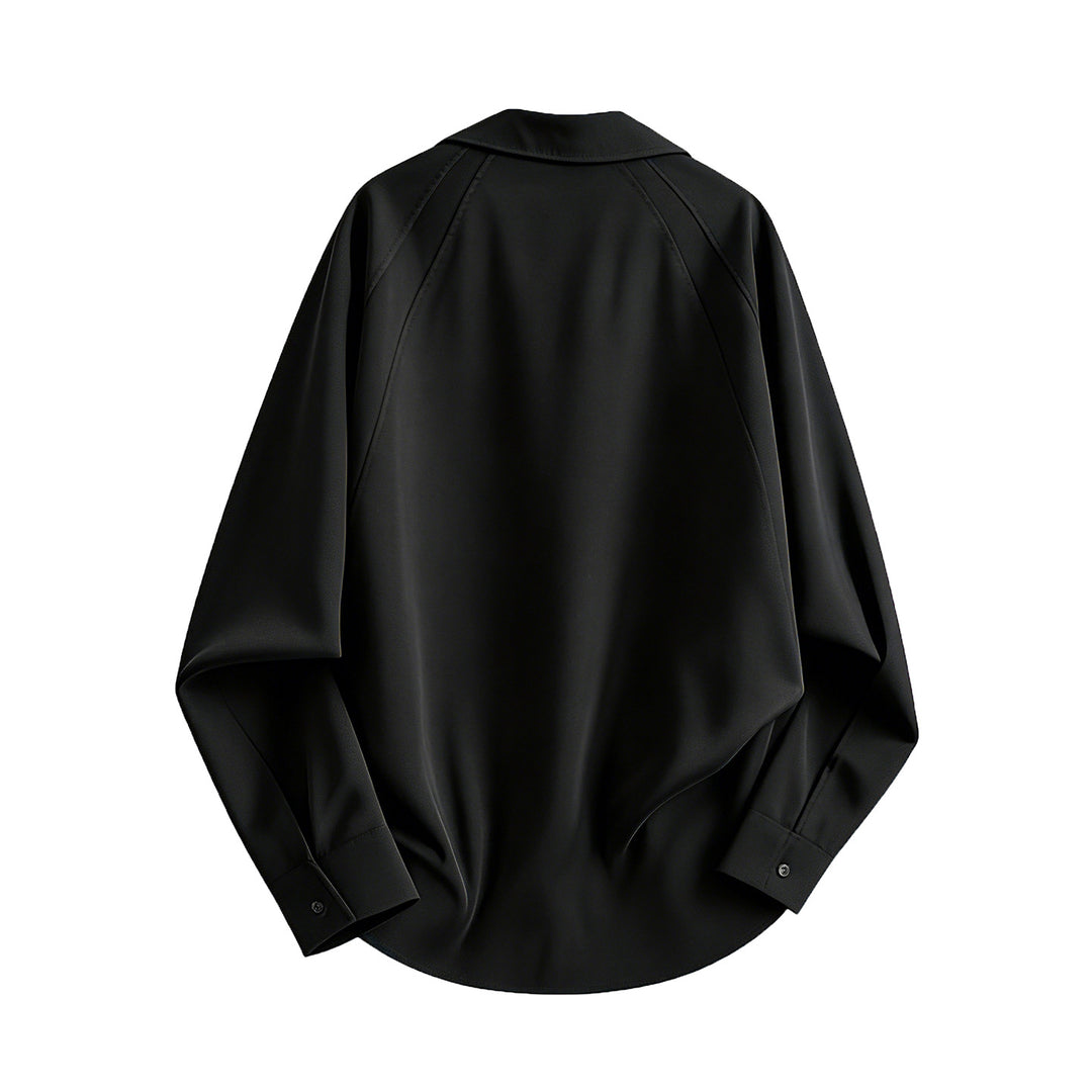 Damen Oversize-Blusenshirt aus fließendem Stretch mit Hemdkragen Echoarchiv