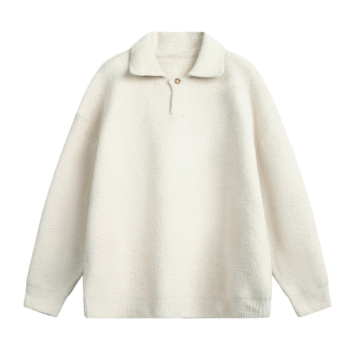 Unisex Fleece-Polo-Pullover mit Knopfkragen und Teddy-Struktur Echo Archiv