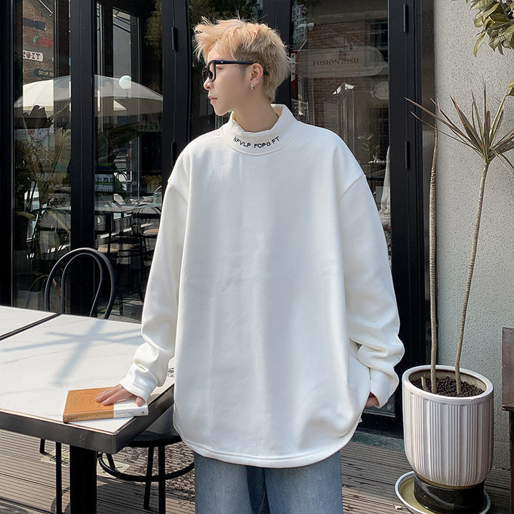Herren Oversized Stehkragen-Sweatshirt aus Baumwoll-Mix mit Drop-Shoulder Echoarchiv
