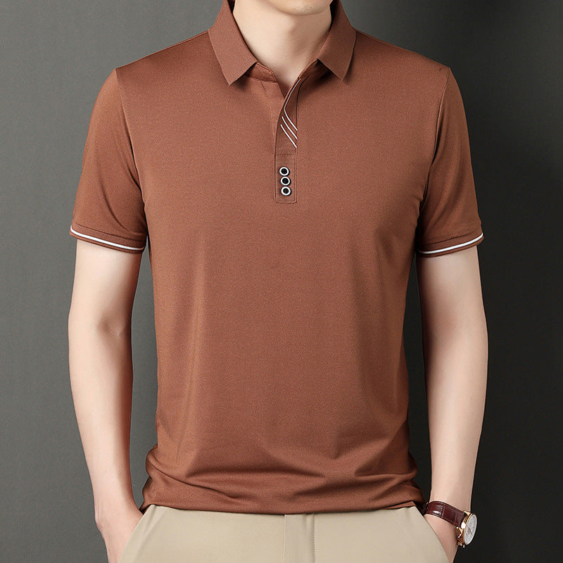 Herren Polohemd mit eleganter Knopfleiste und kontrastierendem Detail Echoarchiv