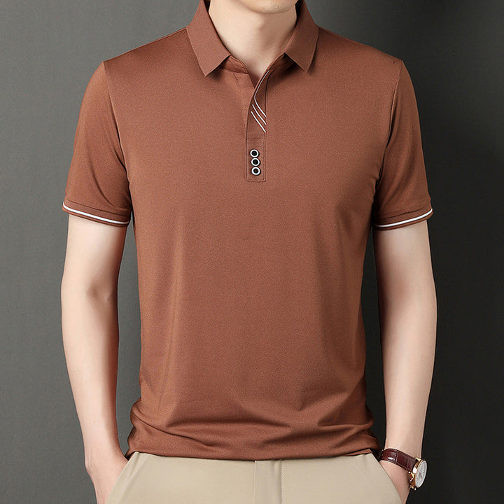 Herren Polohemd mit eleganter Knopfleiste und kontrastierendem Detail Echoarchiv